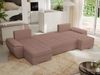 U-förmiges Ecksofa mit Schlaffunktion, genähter Sitz, zwei Armlehnen und losen Kissen - UMBRIA U - Rosa Boucle Bild 3