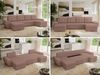 U-förmiges Ecksofa mit Schlaffunktion, genähter Sitz, zwei Armlehnen und losen Kissen - UMBRIA U - Rosa Boucle Bild 2