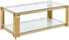 Vente-unique - NOMELANO Couchtisch Glas Gold - B 63,5 cm x H 45,5 cm x L 123,5 cm Bild 3