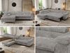 MKS Möbel 'Pablo L-Form' Ecksofa mit Schlaffunktion, verstellbare Kopfstützen, Hellgrau, Cordstoff, ohne Topper, Links Bild 2
