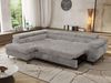 MKS Möbel 'Pablo L-Form' Ecksofa mit Schlaffunktion, verstellbare Kopfstützen, Hellgrau, Cordstoff, ohne Topper, Links Bild 4