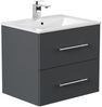 Badmöbel Set Firenze 60 3tlg. LED Spiegel und Hochschrank grafit : Grafit Bild 2