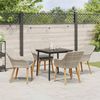 vidaXL Garten Essgruppe mit Kissen 5 pcs Hellgrau Poly-Rattan 3261706 Bild 4