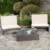 Gartenmöbelset Sessel Sitzgruppe Polyrattan Loungegarnitur Essgruppe braun Bild 2