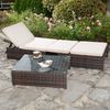 Gartenmöbelset Sessel Sitzgruppe Polyrattan Loungegarnitur Essgruppe braun Bild 5
