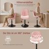 Devoko Höhenverstellbarer Schminkstuhl Rosa, 360° Drehstuhl mit Rückenlehne, Samtoptik Barhocker für Esszimmer, Wohnzimmer und Salon Bild 5
