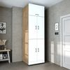 Roomart Waschmaschinenschrank DORA-II- Waschmaschinen- & Trocknerschrank mit Türen & Ausziehbrett – Waschküchenschrank für Waschmaschine & Trockner • Weiß-Eiche Bild 2