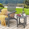 Beistelltisch Kleiner Gartentisch aus UV-beständigem Kunststoff Grau Bild 2