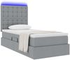 vidaXL Bett mit Stauraum und LED Hellgrau 90 x 200 cm Polyester 3372516 Bild 3