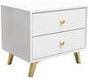 Nachttisch Salezto mit 2 Schubladen (Farbe: Weiß) Bild 4