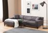 Ecksofa, 'Petra', 77 x 145 x 250, Anthrazit Bild 2