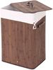 Wäschekorb HWC-C21, Laundry Wäschebox Wäschesammler Wäschebehälter Wäschetonne, Bambus 61x43x32cm 70l ~ braun Bild 4