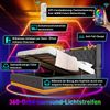 Polsterbett 140x200 cm aus Leinen mit Stauraum und 360° LED-Beleuchtung Bild 5