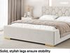 MEBLINI Polsterbett 140x200 mit Lattenrost mit Matratze – VERSAL – Creme Samt – Doppelbett mit Bettkasten - Stauraumbett - Kopfteil Bett mit Stauraum Bild 5