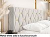 MEBLINI Polsterbett 140x200 mit Lattenrost mit Matratze – VERSAL – Creme Samt – Doppelbett mit Bettkasten - Stauraumbett - Kopfteil Bett mit Stauraum Bild 4
