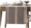 Refttenw Tischläufer Frühling Modern Tischdecke Abwaschbar Landhausstil Vintage Boho, braun-33x228 cm Bild 2