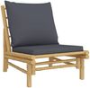 vidaXL 4-tlg. Garten-Lounge-Set mit Dunkelgrauen Kissen Bambus 3156480 Bild 5
