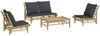 vidaXL 4-tlg. Garten-Lounge-Set mit Dunkelgrauen Kissen Bambus 3156480 Bild 3