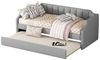 Ulife Daybett Tagesbett Polsterbett mit Unterbett (Gepolstertes Einzeltagesbett mit Rollbett), 90x200cm+90x190cm Leinen Bild 3