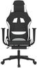 Gaming-Stuhl mit Fußstütze Drehbar Schwarz und Weiß Stoff, Drehbar [345508] Bild 3