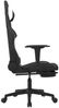 Gaming-Stuhl mit Fußstütze Drehbar Schwarz und Weiß Stoff, Drehbar [345508] Bild 4