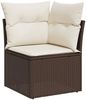 vidaXL 6-tlg. Garten-Sofagarnitur mit Kissen Braun Poly Rattan 3220192 Bild 5