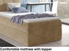 MEBLINI Kinderbett mit Bettkasten MINO 2 100x200 Rechts – H3/Hellbraun Samt Gepolstert Einzelbett mit Matratze - Polsterbett mit Stauraum - Bett mit Kopfteil – Stauraumbett Bild 4