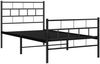 vidaXL Bettgestell mit Kopf- und Fußteil, Metall, Schwarz, 90x190 cm Bild 4