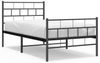 vidaXL Bettgestell mit Kopf- und Fußteil, Metall, Schwarz, 90x190 cm Bild 2