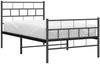 vidaXL Bettgestell mit Kopf- und Fußteil, Metall, Schwarz, 90x190 cm Bild 3