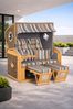 Sunny Smart Strandkorb 305 Z Comfort XL Teak antik-braun Stoff 1235 Bild 2