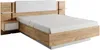 Vente-unique - ELYNIA Bett SamtHolz, Platte BeigeWeiß - B 210 cm x H 104,4 cm x L 256,4 cm Bild 2