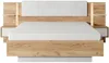 Vente-unique - ELYNIA Bett SamtHolz, Platte BeigeWeiß - B 210 cm x H 104,4 cm x L 256,4 cm Bild 3