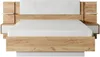 Vente-unique - ELYNIA Bett SamtHolz, Platte BeigeWeiß - B 210 cm x H 104,4 cm x L 256,4 cm Bild 4