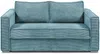 Vente-unique - LORETO Sofa SamtStoff Blau - B 223 cm95 cm x H 90 cm x L 215 cm Bild 3