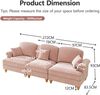 Flieks 3-Sitzer Sofa, Modular Sofa mit 3 Kissen, abnehmbarer Volant, Flared-Armlehnen & Holzbeinen, Chenille, Rosa Bild 4