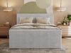 Boxspringbett mit zwei Multipocket-Matratzen und Topper, Doppelbett aus Cordstoff, zwei Bettkästen - TILIANO KING DUO - 200 x 200 cm - Hellgrau Cord - H3 Bild 4