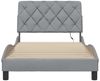 vidaXL Bettgestell mit LED ohne Matratze Hellgrau 100x200 cm Stoff 3310650 Bild 5