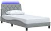 vidaXL Bettgestell mit LED ohne Matratze Hellgrau 100x200 cm Stoff 3310650 Bild 3
