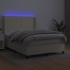 vidaXL Polsterbett mit Matratze & LED Creme 140x200 cm Kunstleder, Härtegrad: H2 [3139267] Bild 3