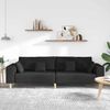 vidaXL Stoffsofa mit Kissen, 208 cm, Stoff, Schwarz Bild 3