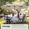 tectake Sonnenschirm Ampelschirm Silia 460x270cm mit 3 Winddächern, geeignetes Set für Terrasse oder Garten, Parasol inkl. Windsicherung und Schutzhülle, 460 x 270 cm Bild 2