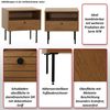 Nachttisch HWC-N78, Nachtschrank, Schublade, skandinavischer Stil Metall Holz Melamin MVG 50x40x50cm ~ natur Bild 2