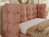 Polsterbett FLONELLE CLASSIC 200 x 200 cm mit Stauraum, Federholzlattenrost, Massivholzrahmen, gestepptes Kopfteil Gasdruckfeder Schlafzimmerbett - Rosa Samt Bild 4