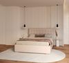 FDM Polsterbett Bettrahmen Bettgestell 90x200, 120x200, 140x200, 160x200, 180x200cm (MADE IN EU - mit hochwertigem Velours Bezug, Bettrahmen, Bett, Optional mit Matratze bestellbar, mit großen gepolsterten Kopfteil, mit Bettkasten zum aufklappen), Meta... Bild 3