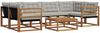 vidaXL Outdoor-Sofagarnitur mit Kissen 7 pcs Natürlich und Hellgrau 3369230 Bild 2