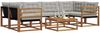 vidaXL Outdoor-Sofagarnitur mit Kissen 7 pcs Natürlich und Hellgrau 3369230 Bild 3