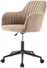 Vente-unique - ELEANA Office chair SamtStoff Beige - B 61,5 cm x H 79,5 cm89 cm x L 59 cm Bild 5