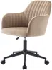Vente-unique - ELEANA Office chair SamtStoff Beige - B 61,5 cm x H 79,5 cm89 cm x L 59 cm Bild 4
