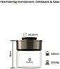 BURI Vorratsglas Vakuumglas 3er Set 450ml | Vorratsdosen Glas mit Edelstahl Deckel & Vakuum Klick-Mechanismus | Luftdicht mottensicher auslaufsicher stapelbar spülmaschinenfest Bild 5